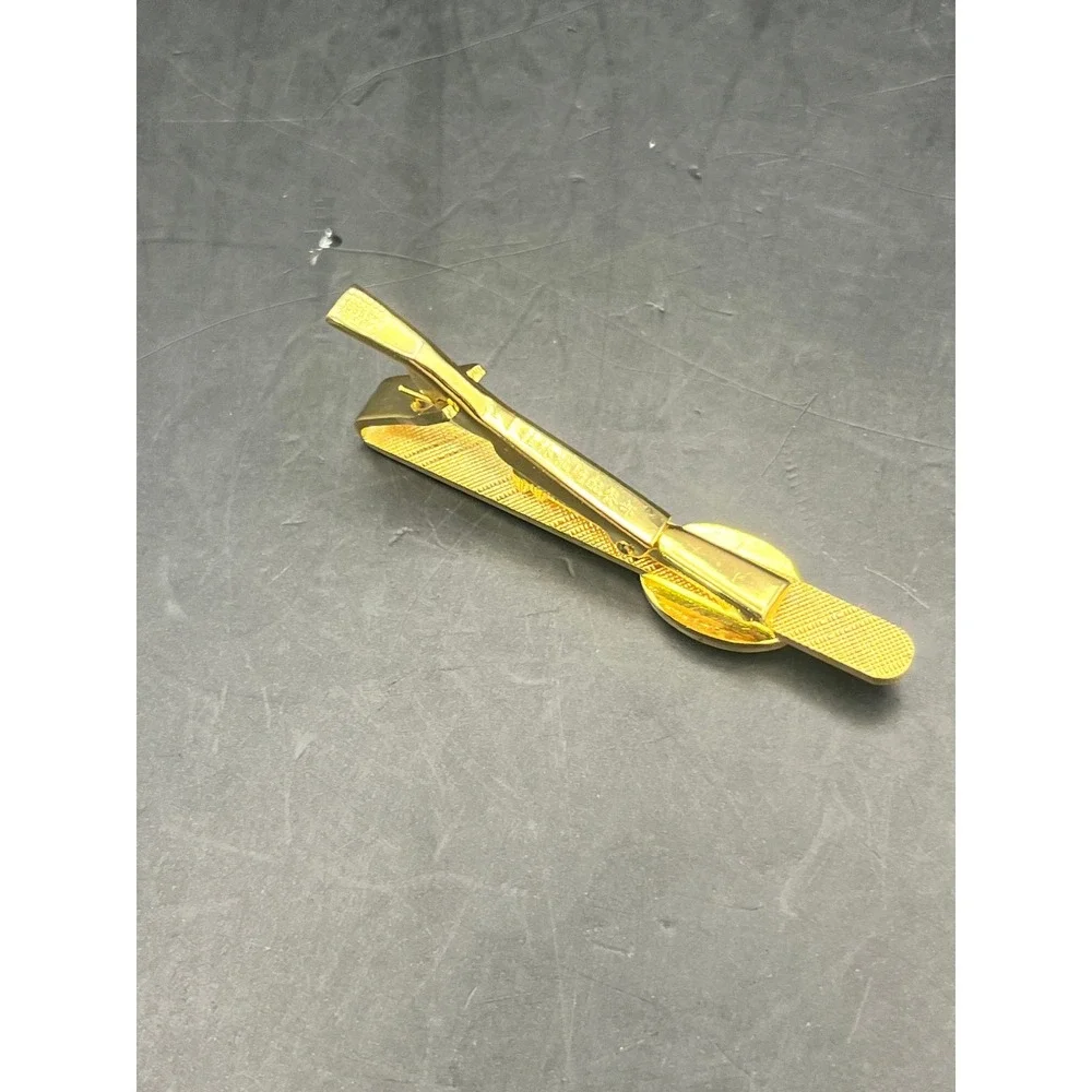 Vtg Set Airplane Tie Clip & Lapel Pin Gold Tone Pilot Aviation Commercial Jet
